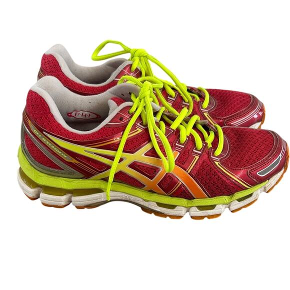 Asics Gel-Kayano 19 Dynamic Duomax Pink and Yellow Sneakers - Picture 4 of 6